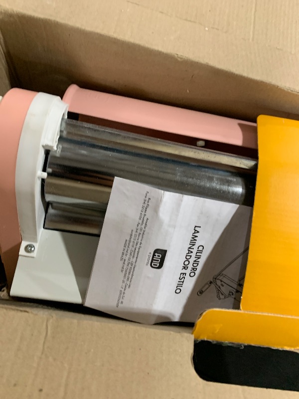 Photo 1 of 11in (28cm) Chrome Dough Laminator Cylinder - Pasta Maker with Thickness Control - Pink