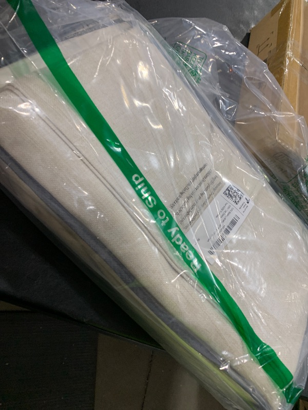 Photo 1 of 100% Blackout Shield Linen Blackout Curtains for Bedroom 108 Inches Long, Back Tab/Rod Pocket Living Room Drapes, Thermal Insulated Blackout Curtains 2 Panels Set, 50" W x 108" L,Cream