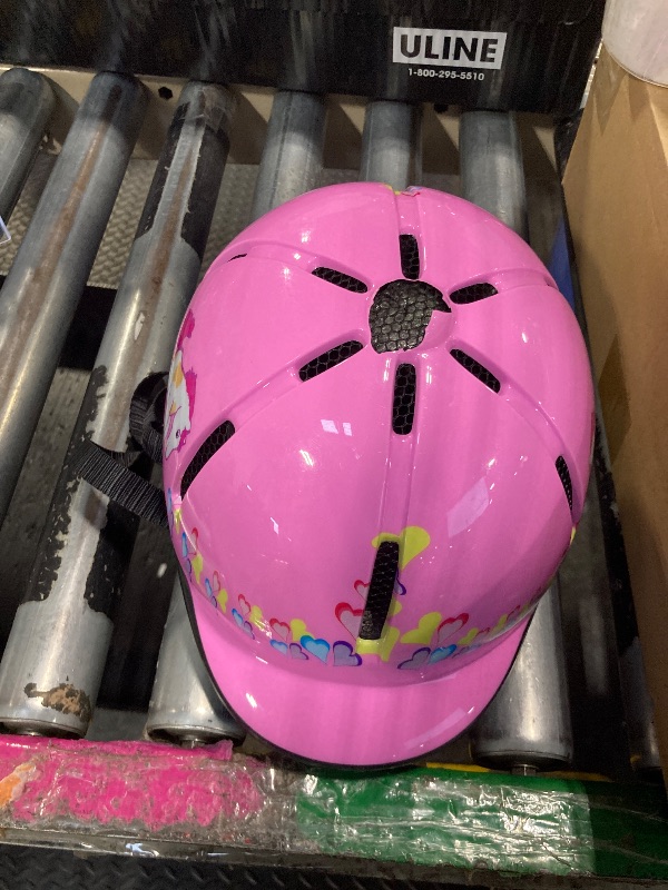 Photo 1 of ***BROKEN TOP***Adjustable Horse Riding Kids Helmet Equestrian for 2 to 6 Years Old, S Size and Head Size 48 to 54cm (Pink)