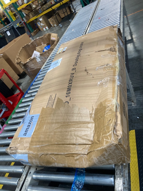 Photo 1 of ***MINOR SCRATCHES****GarveeHome 82" Double Dog Crate Furniture, Large Dog Kennel Indoor for 2 Dogs, Heavy Duty Wooden Dog Crate TV Stand with 4 Drawers and Shelves, Black