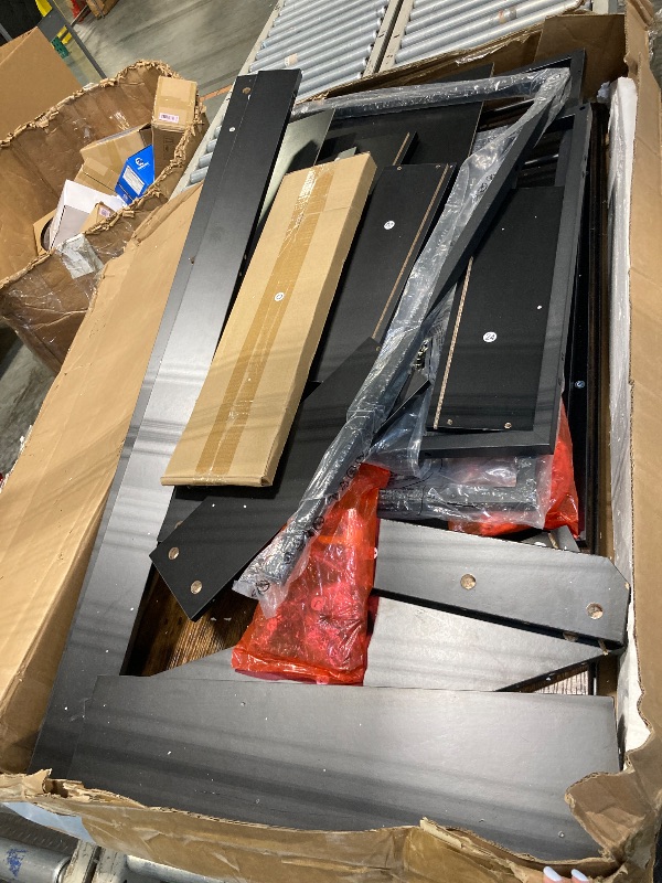 Photo 1 of ***MINOR SCRATCHES****GarveeHome 82" Double Dog Crate Furniture, Large Dog Kennel Indoor for 2 Dogs, Heavy Duty Wooden Dog Crate TV Stand with 4 Drawers and Shelves, Black