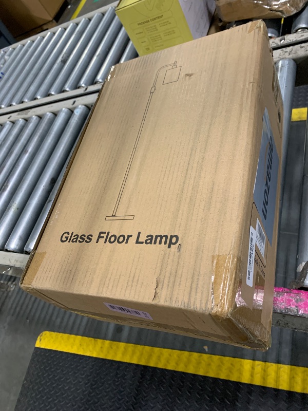 Photo 1 of ?Upgraded?Dimmable Floor Lamp for Living Room with Clear Glass Lampshade, Brass Modern Floor Lamp with 900LM Edison Bulb Included, Bright Standing Tall Lamp for Bedroom, Office, Reading Room, Corner