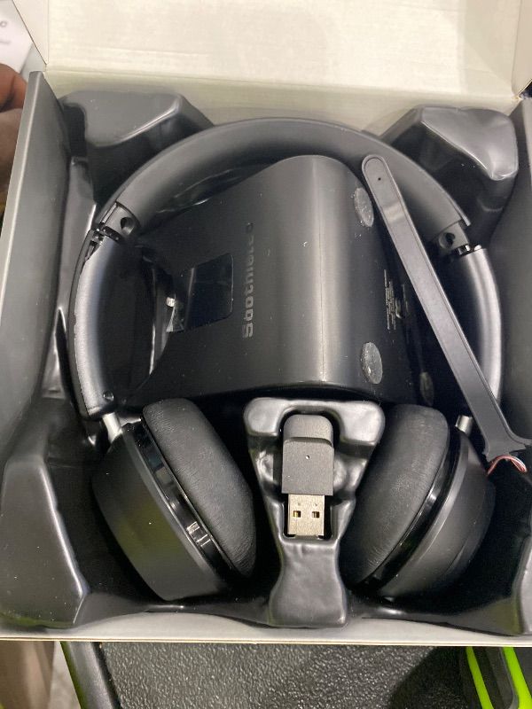 Photo 1 of (Upgraded Version) Wireless Headset, Bluetooth Headset with Noise Cancelling Microphone, Best Headphones with Mic Mute & USB Dongle for PC/Computer/Laptop/Cell Phones/Remote Work/Call Center