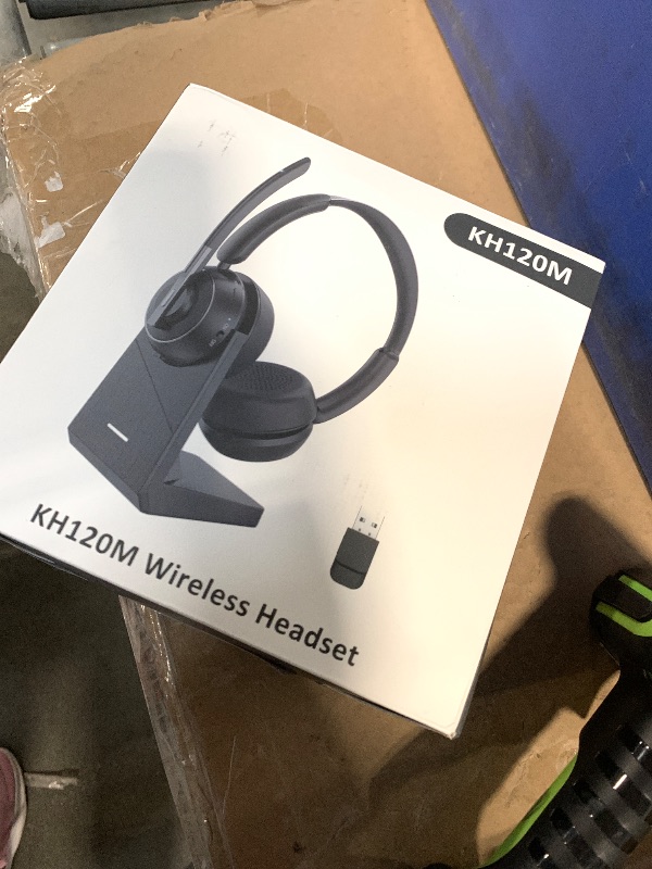 Photo 1 of (2025 Upgraded) Wireless Headset with Mic for Work, Bluetooth Headset with Noise Canceling Microphone with Dongle, Charging Base & Mic Mute, Wireless Headphones for Work from Home/PC/Computer