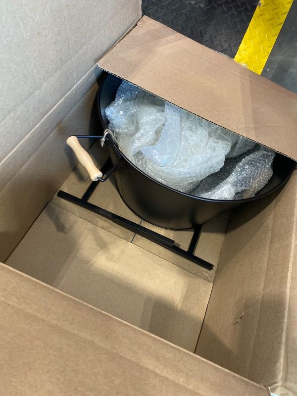 Photo 1 of *MISSING PARTS - See Clerk Notes*
Twine Black Beverage Tub with Collapsible Stand, Large Metal Bucket and Tray, Ice Drink Buckets with Acacia Wood Handles for Parties, 3-Piece Set