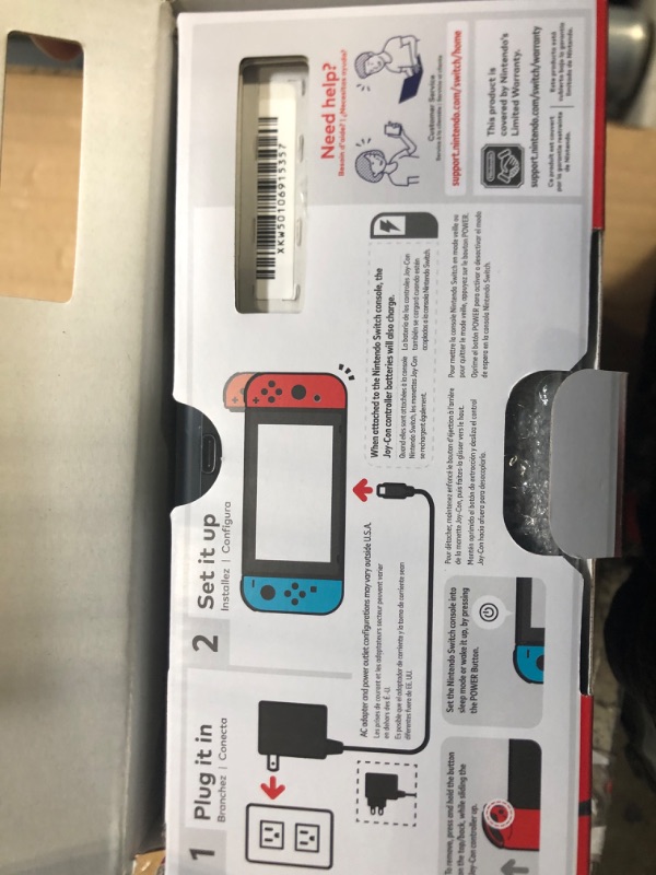 Photo 1 of **NON-FUNCTIONAL**
Nintendo Switch with Neon Blue and Neon Red Joy-Con - Handheld Gaming Console