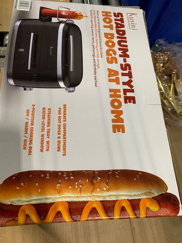 View 2 of ** USED** Kusini Hot Dog Steamer Machine With Bun Warmer, 24 Hot Dog & 12 Buns - Electric Food Steamer for Cooking Vegetables, Fish, & More - Unique Housewarming Gift Idea - Movie & Date Night Hosting Essential