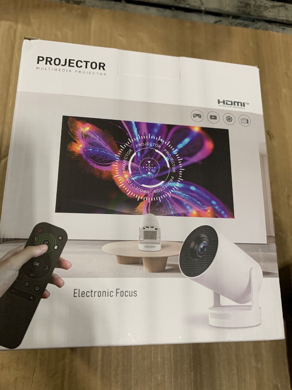 Photo 1 of [Electric Focus]Mini Portable Projector with 4K Support, Bluetooth 5.4 WIFI6, 5watt Sound Base Speaker, 260 ANSI, Android 11, 210° Rotation , Auto Keystone Correction Video Projector HY300 PLUS