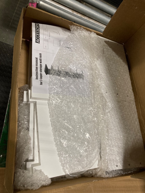 Photo 1 of ****Screws issing***2 Pack 7 Tier Wall Shelf Unit - Lack Floating Shelf, Compact Display Floating Shelf, Vertical Column Wall Decor Mount Floating Storage Organizer Tall Tower Shelf for Bedrooms, Living Rooms(White)