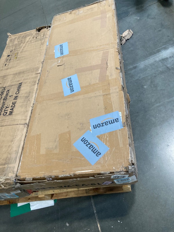 Photo 1 of *** UNTESTED *** Rolanstar Queen Bed Frame with LED Light and Charging Station, Upholstered High Headboard and Footboard, Wood Slats, Noise Free, Easy Assembly, Beige