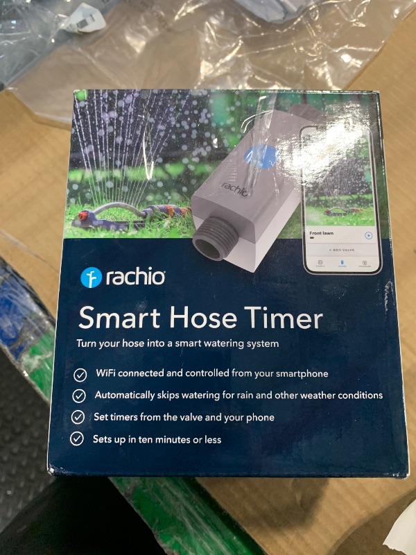 Photo 1 of *MISSING PARTS - See Clerk Notes*
Rachio Smart Hose Timer (1 Valve + 1 WiFi Hub) – App-Controlled Outdoor Faucet Timer, Quick Install & Scheduling, Expandable System