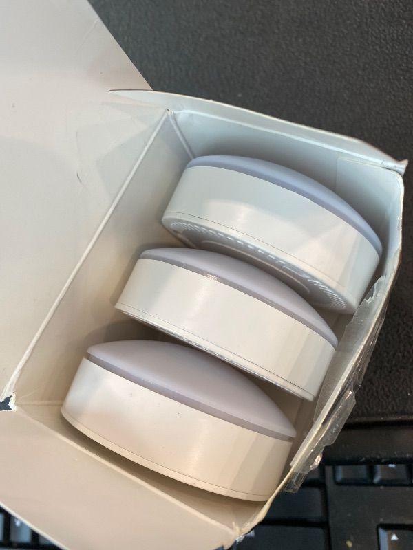 Photo 1 of ***MISSING ONE*** EZVALO LED Puck Lights, 50Lumens, Touch Light, 2.5'' Mini Tap Light, Rechargeable Sitck On Tap Lamp, 3 Color Temps, Under Cabinet Lights Wireless, Ideal for Kitchen,Closet,Pantry,Camper(4 Pack)