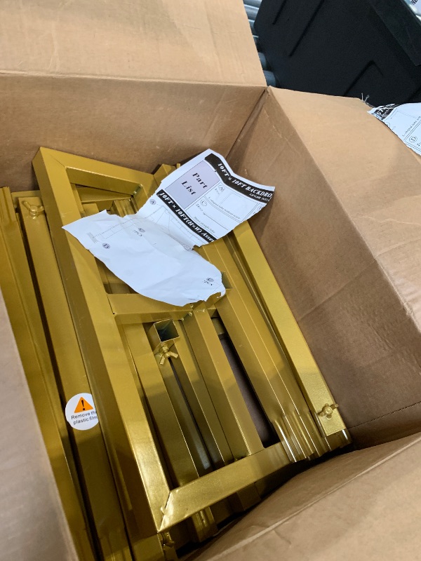 Photo 1 of ******SIMILAR****** NO RETURNS**** FINAL SALE WellSign Over The Table Rod Stand with Clamps 31"-110" Length 31"-64" Height Adjustable Metal Table Hanging Decor Rod with Storage Bag for Gender Reveal Ceremony Party, Gold Table Balloon Arch Stand