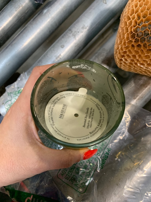 View 2 of *********DOES NOT CONTAIN A CANDLE — EMPTY GLASS JAR ONLY******** M&SENSE Naturally Scented Vegan Soy Candles, Fresh Melon Scented Candles, 8.1oz Long Burning 42-Hour Burn Time,Home Fragrance for Air Purifying, Relaxing, Gift Ideas for Moms & Dads