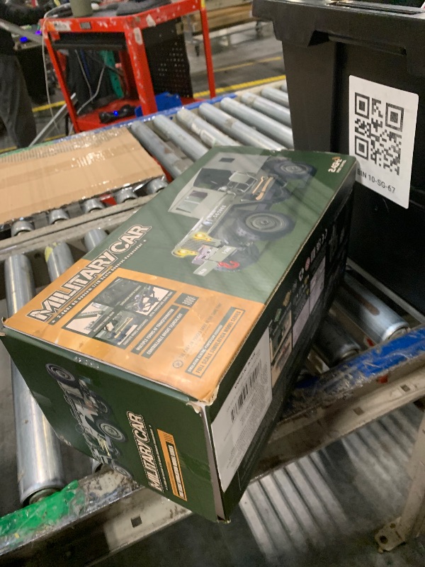 Photo 1 of *MISSING PARTS - See Clerk Notes*
SNACKTANT RC Military Truck Rock Crawler, 1:10 4WD Off-Road Remote Control Military Jeep with Winch, Canvas & 2 Batteries, 2.4G All Terrain Army Climbing Vehicle with LED Lights, for Kids Adult