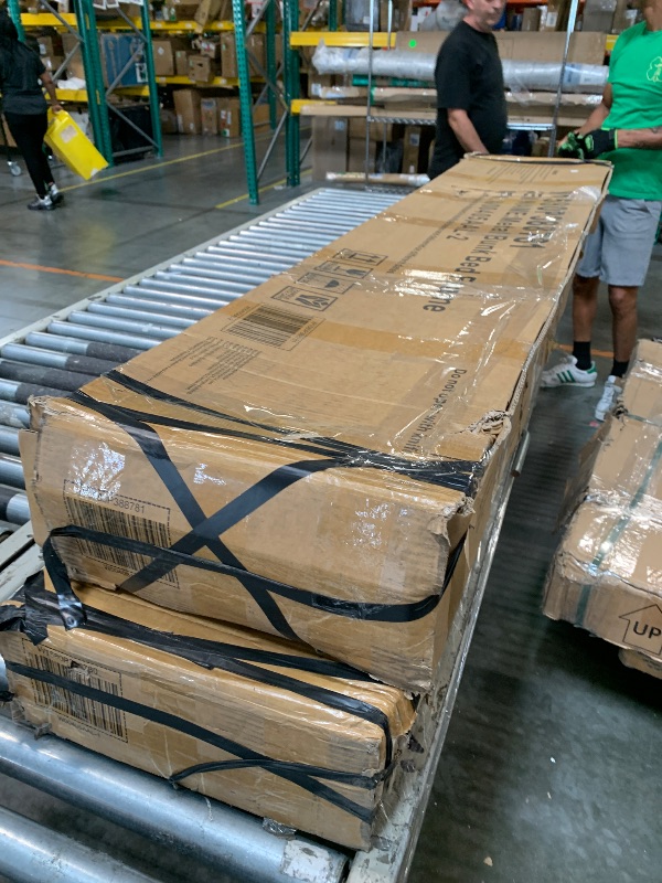 Photo 1 of ***02 boxes***Bellemave Full XL Over Queen Size Bunk Bed with Storage Shelves and LED Lights,Heavy Duty Adult Bunk Beds with Angled Ladder,Metal Queen Bunk Bed,Black