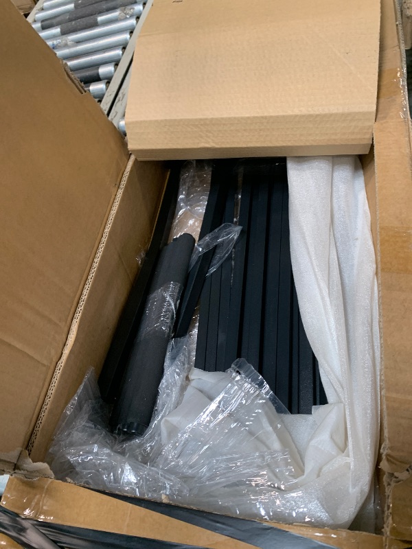 Photo 1 of ***02 boxes***Bellemave Full XL Over Queen Size Bunk Bed with Storage Shelves and LED Lights,Heavy Duty Adult Bunk Beds with Angled Ladder,Metal Queen Bunk Bed,Black