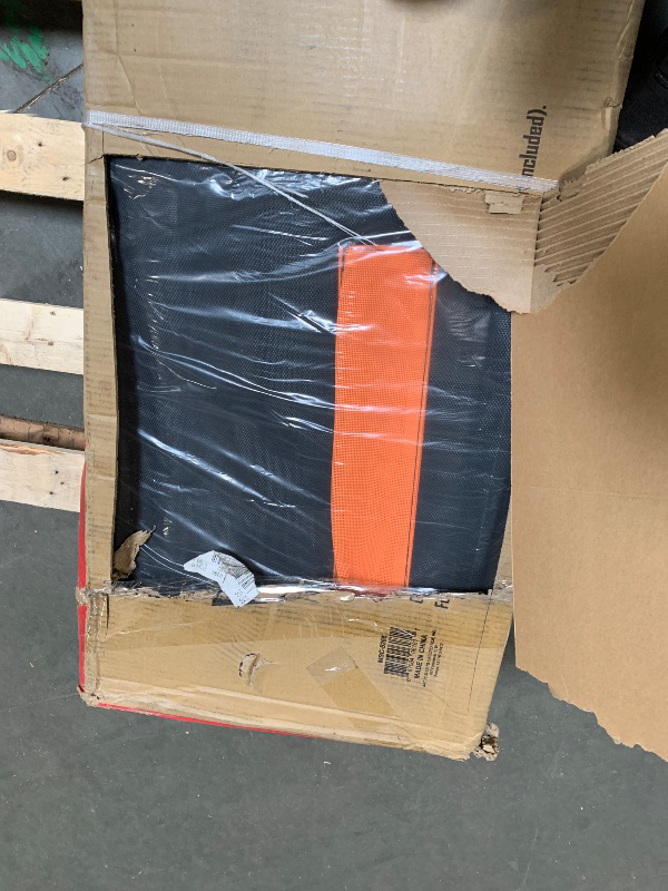 Photo 1 of ***BOX 01 OF 02***PARTIAL SET***Jungle Warrior Big Cat Metal Swing Set: Adjustable Swings, 5ft Wavy Slide, Mesh Tunnel, Flying Saucer, Monkey Bars - Orange, Green and Grey - Exceeds ASTM Safety Standards