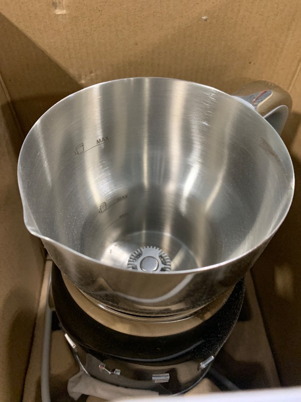 Photo 1 of ***The power cable is damaged.*** SMEG Retro 50's Style Milk Frother with 2 Disks 6 Preset Programs Hot or Cold Frothing and Induction Heating (Black)