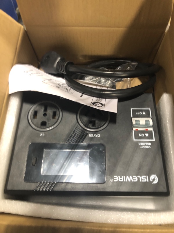 Photo 1 of ** similar** Smart Dryer Splitter for EV and Dryer, 240V Auto Power Switch for Dryer Outlet, 3-Color LED Ring, 3.4" LCD Display, No Rewiring Needed, NEMA 10-30 Plug, NEMA 10-30 & NEMA 14-50 Outlets (24 Amp)