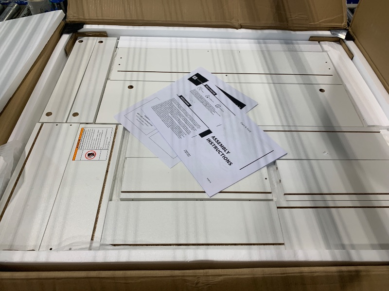 Photo 1 of ***MISSING SCREWS, VIEW NOTES*** DWVO 56.3" Makeup Vanity with LED Lighted Mirror, Large Vanity Desk with RGB Glass Cabinets, Open Shelving, Built-in Power Strip & Cushioned Stool