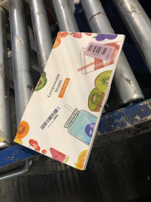 Photo 1 of [100 Pcs] 5 Inch Sugarcane Cocktail Short Straws - Disposable Compostable Biodegradable Drinking Straws for Whiskey Bar Club Cocktail Cold Drinks