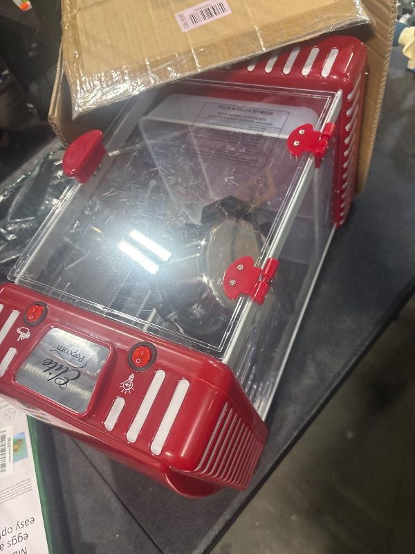 Photo 1 of ***DAMAGED, SELLING FOR PARTS, FINAL SALE***Elite Gourmet EPM-250 Maxi-Matic 2.5 Ounce Classic Carnival, Tabletop Kettle Popcorn Popper Machine, Retro-Style, Movie Hot Buttered Popcorn, Red  ***DAMAGED, SELLING FOR PARTS, FINAL SALE***