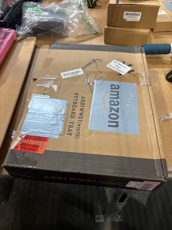 Photo 1 of *MISSING PARTS*
AX WABER Keyboard Tray Under Desk Pull Out with Extra Sturdy C Clamp Mount System, 27.3 (32.5 inch Including Clamps) x 11 Inch Slide-Out Platform Computer Drawer for Typing White AX01WW01