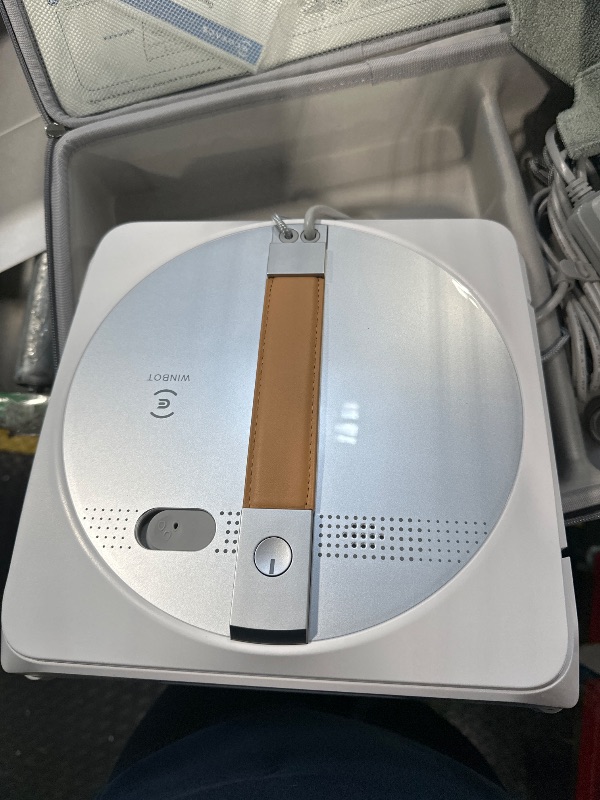 Photo 2 of ECOVACS Winbot W1 Pro Window Cleaning Robot, Intelligent Cleaning with Dual Cross Water Spray Technology, Win SLAM 3.0 Path Planning, 2800Pa Suction Power, Edge Detection Technology, App Control,Grey