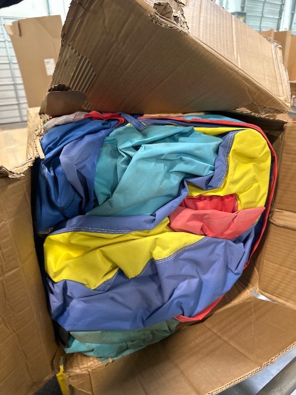 Photo 1 of ******DIRTY/   IT IS UNKNOWN IF IT WORKS****
WELLFUNTIME Inflatable Bounce House with Slide, Jumping Castle with Blower and Wave Pool, Basketball Rim, Long Tunnel