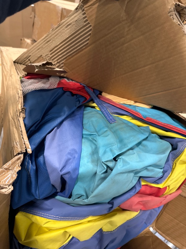 Photo 1 of ******DIRTY/   IT IS UNKNOWN IF IT WORKS****
WELLFUNTIME Inflatable Bounce House with Slide, Jumping Castle with Blower and Wave Pool, Basketball Rim, Long Tunnel