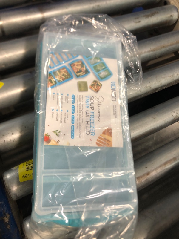 Photo 1 of 1/2 Cup Silicone Freezer Tray With Lid - Silicone Freezer Molds 2-Pack For meal prep & freezing of various sauces and other dishes, makes 12 perfect 1/2 cup portions cubes,oven and dishwasher safe