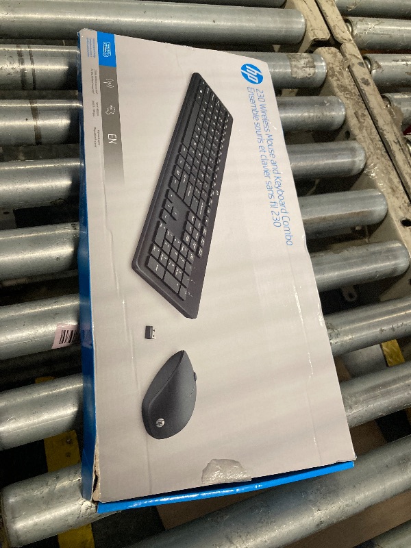 Photo 1 of **missing mause**
HP Wireless Keyboard and Mouse Combo - Full Size Membrane Chiclet Style Keyboard, 3-Zone Layout, 2.4GHz Wireless Connection, Compatible with PC, Mac