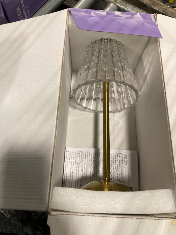 Photo 1 of ***CHARGING PORT DAMAGED*** Cordless Lamp, Crystal+Dimmable+3 Colors Rechargeable Lamp, Touch+2000mAh Battery Operated Vintage Ambient Light for Kitchen/Bedroom/Bathroom Shower/Table, Gifts for Teenage Girls, Gifts for Women