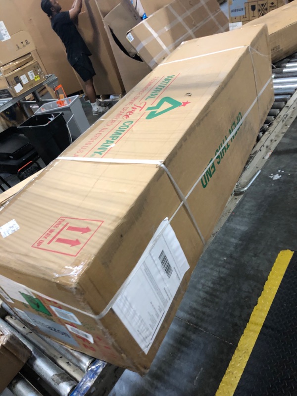 Photo 1 of ***Box 1 of 2*** National Tree Company 12 ft Pre-Lit Dunhill Fir Artificial Christmas Tree, 1,500 Clear Lights, 7,794 Tips, Includes Stand, Green