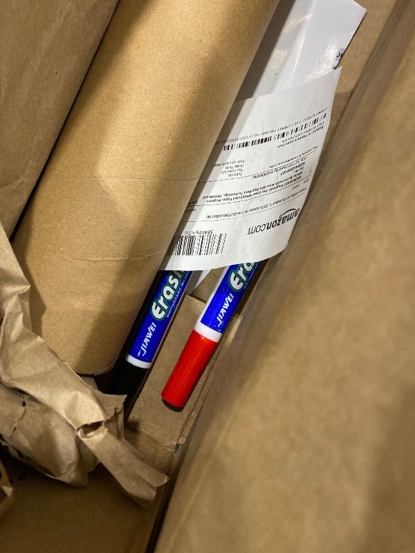 Photo 1 of **MISSING PARTS - Missing a few markers**
WEINIDASI Magnetic Dry Erase Whiteboard Paper, Whiteboard with Dirt Repellent Technology, Wall-Mounted, 39" x 19"