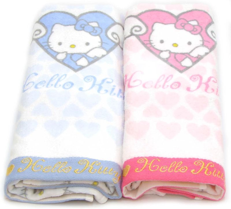 Photo 1 of 
Hello Kitty Towel Set 2 pcs 31.5X15.7 100% Cotton Bath Shower Pink Blue