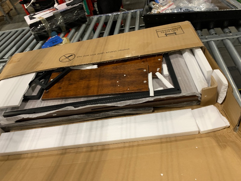 Photo 1 of ***missing pieces unknown**Furologee 66” L Shaped Desk with Power Outlet, Reversible Computer Gaming Desk with File Drawer & 2 Monitor Stands for Home Office with Storage Shelves, Rustic Brown