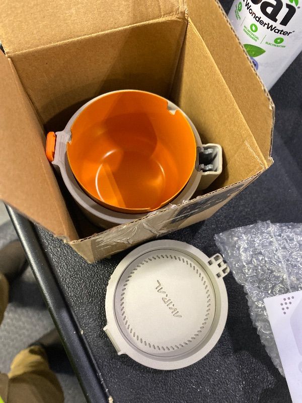 Photo 1 of ***LID BROKEN*** Decorative Storage Box with Lid & Metal Liner, Multifunctional Desk Organizer for Home or Office, 3D Printed Modern Container | Green/Orange, 4"x4"x3.5