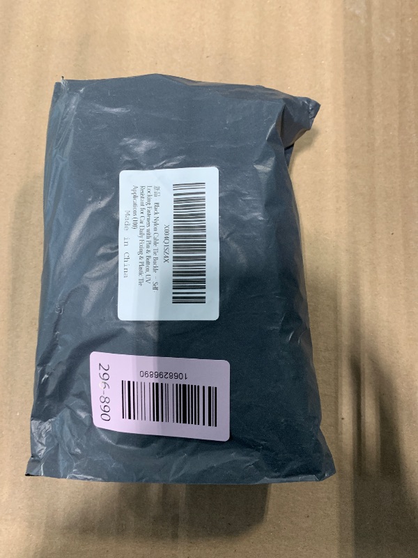 Photo 1 of 100pcs Black Nylon Cable Tie Buckle – Self-Locking Fasteners with Pin & Button, UV Resistant for Car Daily Fixing & Plastic Tie Applications (100)