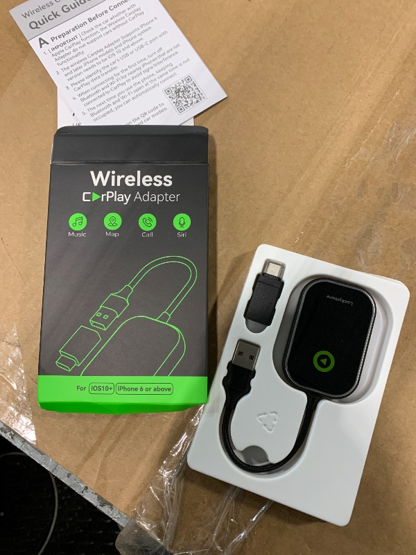 Photo 1 of ....//Photo and description similar to the product//.///.Jemluse Wireless CarPlay Adapter for Apple iPhone - Multi-User Seamless Connection for Convert Wired to Wireless Car Play Adapter - No Latency from iOS 10+ to Screen w/USB C (Gray) 