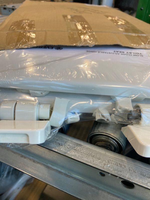 Photo 1 of ***MAJOR DAMAGE*** HIGHCRAFT Premium Elongated Toilet Seat with Slow-Close Design & Adjustable Hinges - Molded Wood Toilet Seat - Fits Standard Elongated Toilets - Oval Seat in White