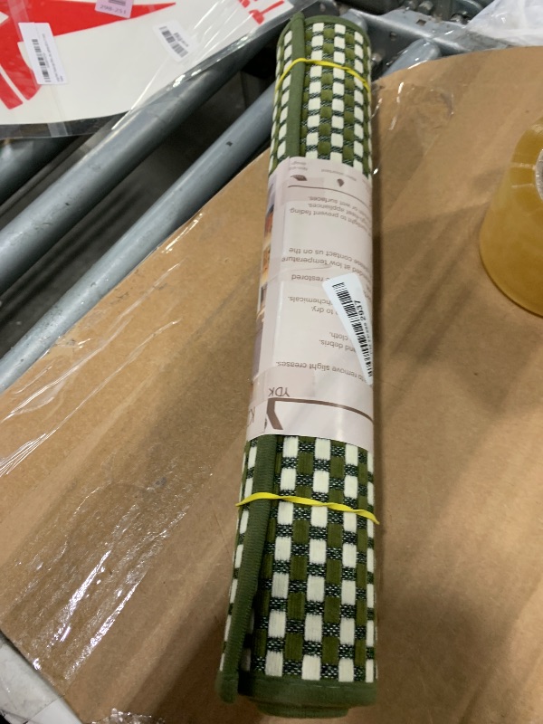 Photo 2 of YDKGL Kitchen Rugs Non Slip Washable, Rubber Backing Soft Chenille Braided Kitchen Mats for Floor, Super Absorbent Kitchen Runner Rug Standing Mat Sink Mat, Easy to Clean, Green 17"x47"