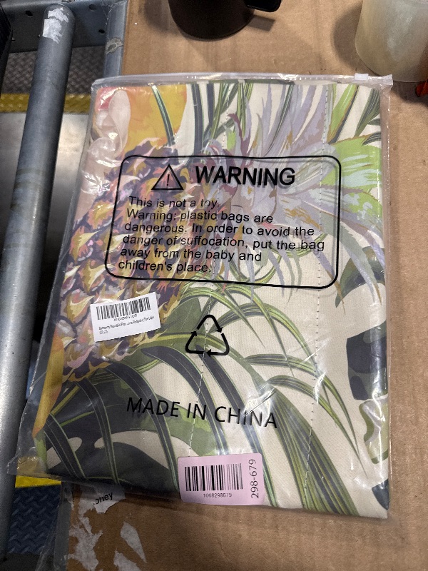 Photo 1 of Batmerry Beautiful Floral Tropical Kitchen Valances Half Window Curtain, Beautiful Floral Pattern Pineapple Tropical Flowers Palm Leaves Kitchen Valances for Windows for Decor Reducing The Light