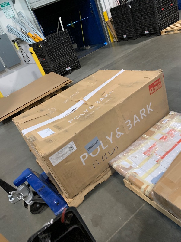 Photo 1 of *PARTIAL SET - See clerk notes*
POLY & BARK 108" Lucerne Left-Facing Sectional Sofa with Extra-Wide Chaise – Upholstered in Distressed Green Velvet – Deep, Relaxed Modern Design for Living Room Lounging, Hosting and Everyday Comfort