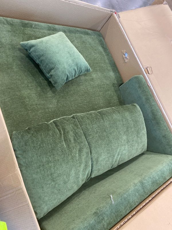 Photo 1 of *PARTIAL SET - See clerk notes*
POLY & BARK 108" Lucerne Left-Facing Sectional Sofa with Extra-Wide Chaise – Upholstered in Distressed Green Velvet – Deep, Relaxed Modern Design for Living Room Lounging, Hosting and Everyday Comfort