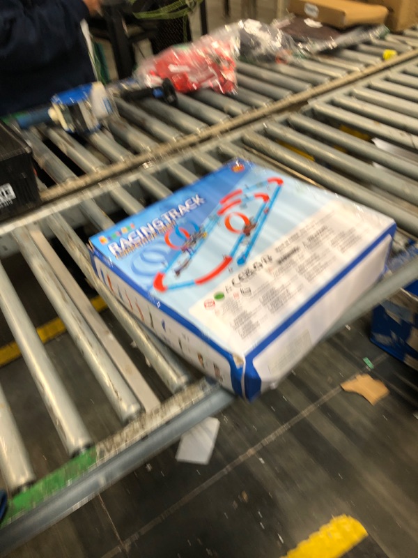 Photo 1 of ?Slot Car Race Track Sets with 360° Thrill Loops & 4 High-Speed Cars, 64 Pcs Large Flexible Racing Track for Kids Ages 3-5 4-8 8-12, Race Car Toys Gift for Boys Girls Birthday Christmas