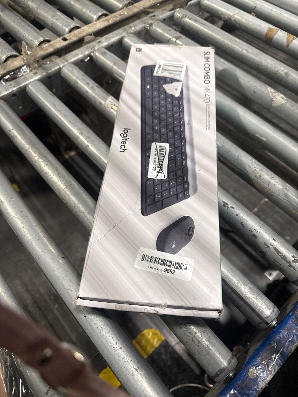 Photo 1 of **MISSING RECEIVER**
Logitech MK470 Slim Wireless Keyboard and Mouse Combo - Modern Compact Layout, Ultra Quiet, 2.4 GHz USB Receiver, Plug n' Play Connectivity, Compatible with Windows - Graphite