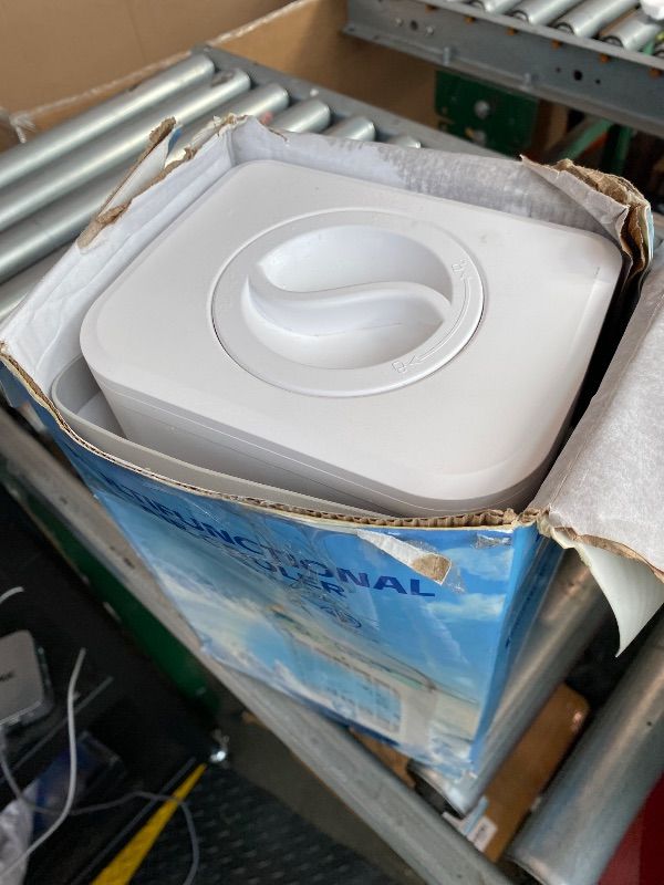 Photo 1 of [NONFUNCTIONAL] [FOR PARTS] Fioge Portable Air Conditioner, Cooling Fan with 3 Speeds & 3 Modes, Evaporative Mini Air Conditioner Fan with Remote for Home/Office, Night Light, 1500 ml