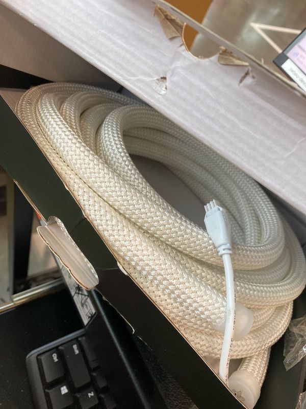 Photo 1 of *UNTESTED*
BTF-LIGHTING 16.4FT WS2811 WS2812B IC RGB 360 Degree Round Reticulate Chasing Color Neon LED Strip Kit Bluetooth Controller Flexible Silicone IP67 Waterproof Rope Light for Home Decor DC5V(No Adapter)